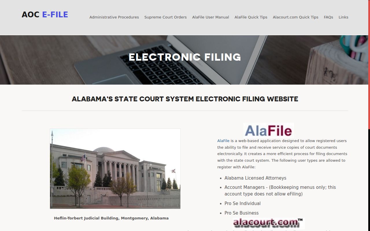 Lamar County docket search distinction from AlaFile