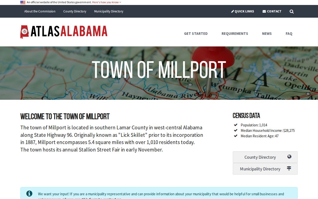 Millport court records context from the official state-hosted Millport profile