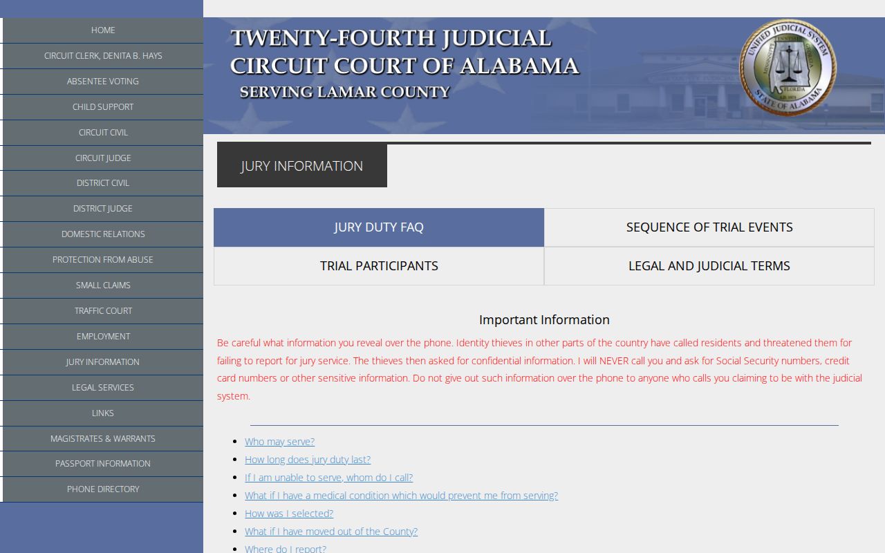 Lamar County court case records at the working courthouse