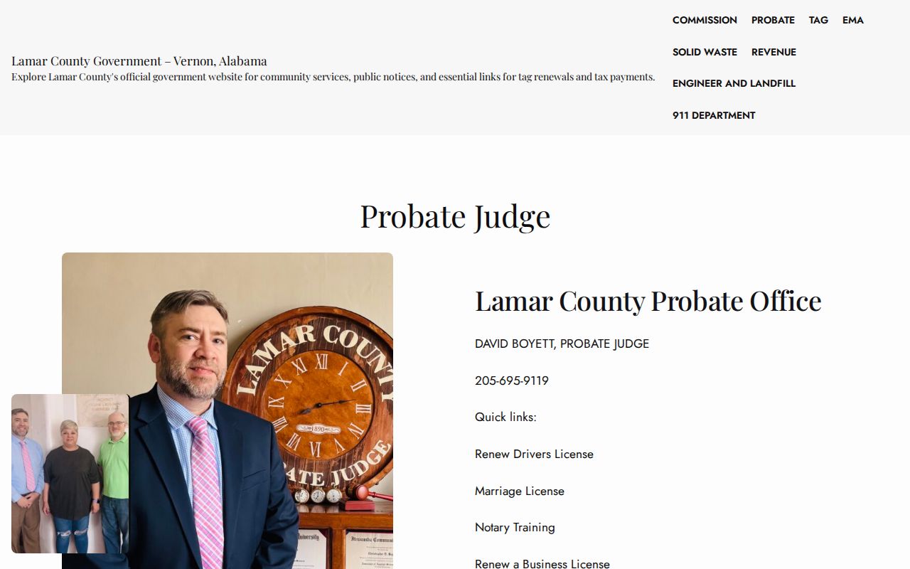 Separate probate custodian beside Lamar County criminal court dockets