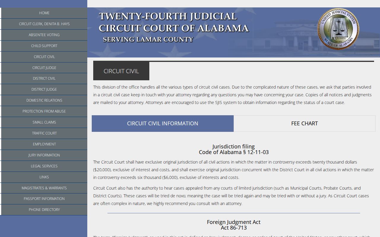 Lamar County court docket and Circuit Civil guidance