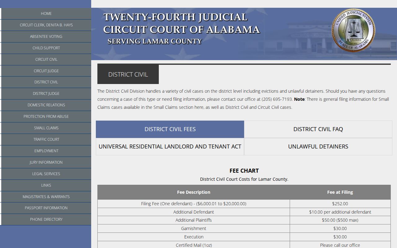 Lamar County court docket and District Civil division