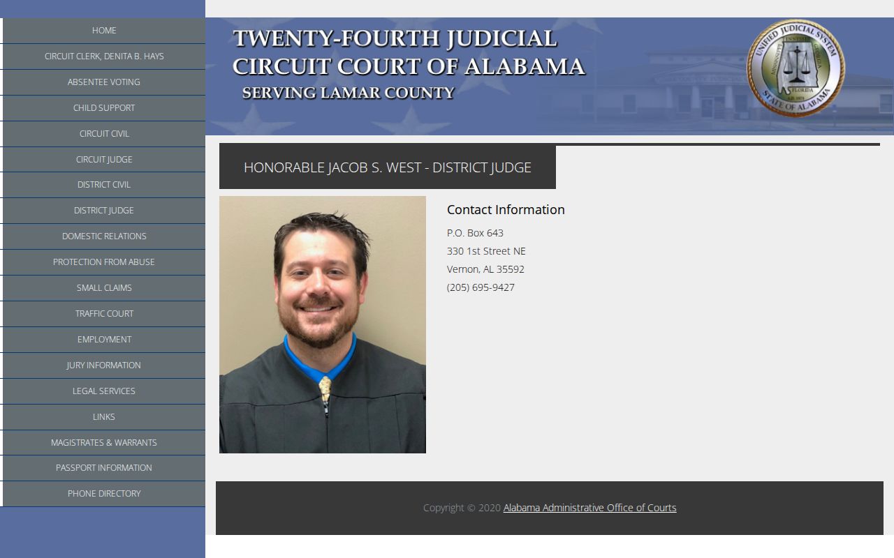 Lamar County District Court docket office information